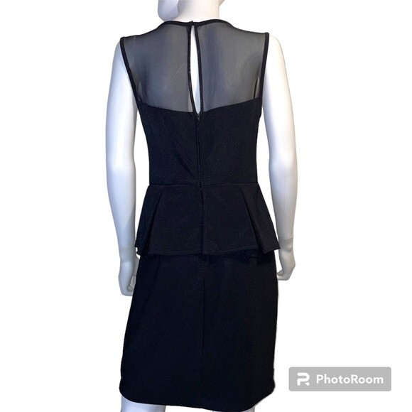 Bisou Bisou Sleeveless Peplum Waist Sweetheart Neckline Black Dress Size 10 - Picture 3 of 8